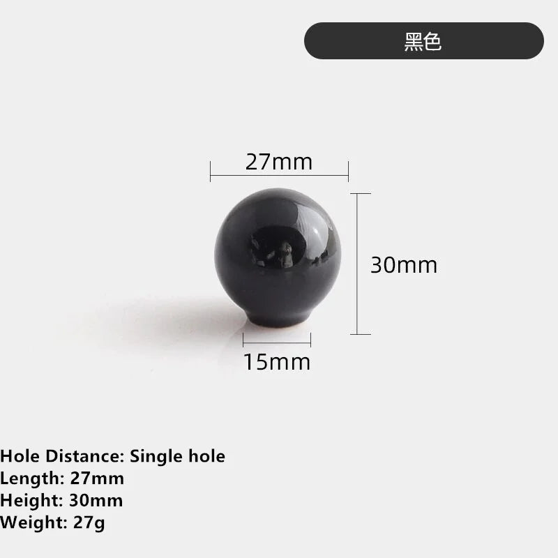 Handles Drawer Cabinet Furniture Kitchen Handles for Cabinet Knob Door Drawer Knob Colour Ceramics Rotundity Single Hole