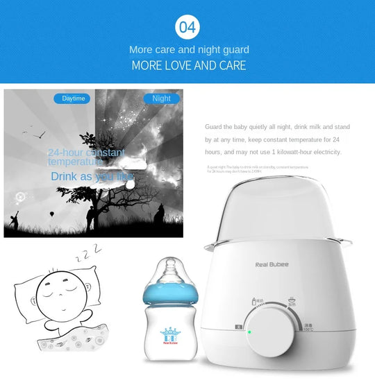 Baby Bottles Milk Warmer Food Heater Steam Sterilizer 5-Minute Fast Warming Precise Temperature Control Double Milk Warmer