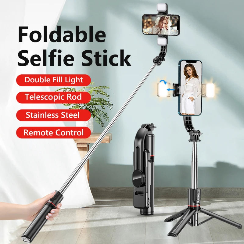 Wireless Bluetooth Double Fill Light Tripod with Remote Shutter for Android & iOS Smartphones