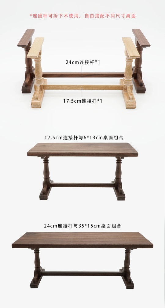 1/6 doll house model furniture accessories mini model Free combination retro table legs desktop