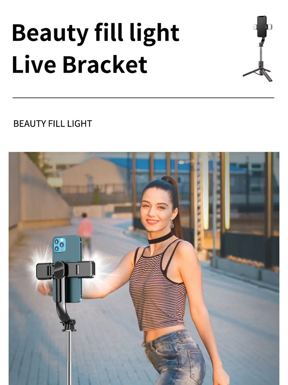 Wireless Bluetooth Double Fill Light Tripod with Remote Shutter for Android & iOS Smartphones