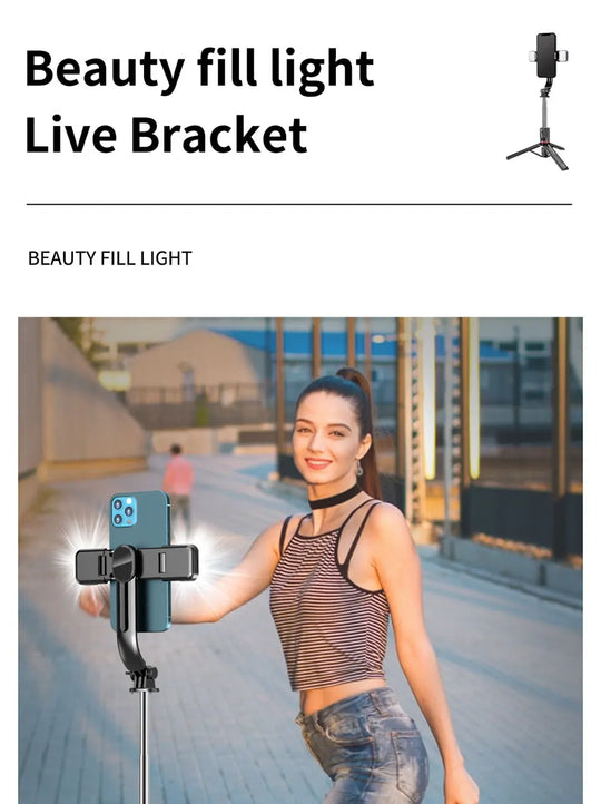 Wireless Bluetooth Double Fill Light Tripod with Remote Shutter for Android & iOS Smartphones