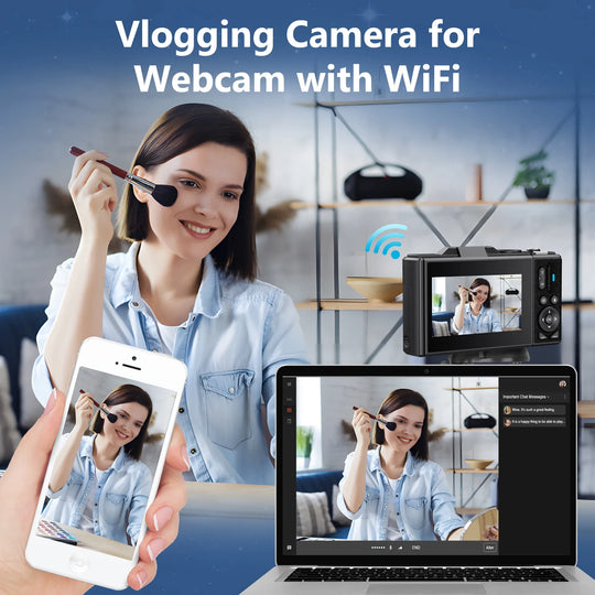 4K Camera & WiFi for YouTube Vlogging & Selfies