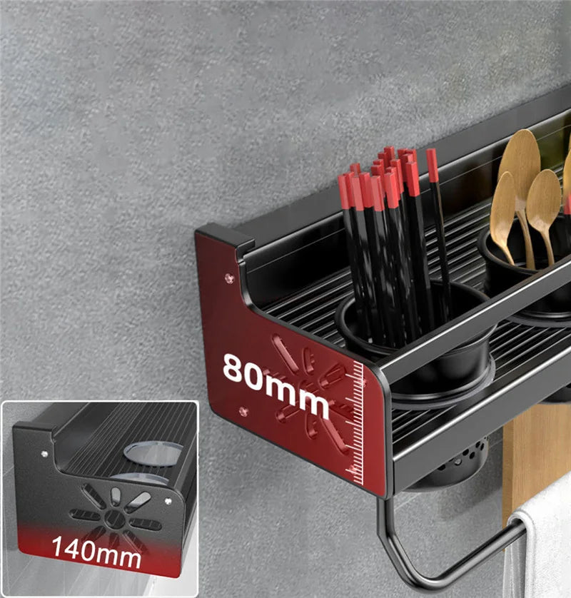 50/40cm Double-Layer Wall-Mounted Kitchen Shelf