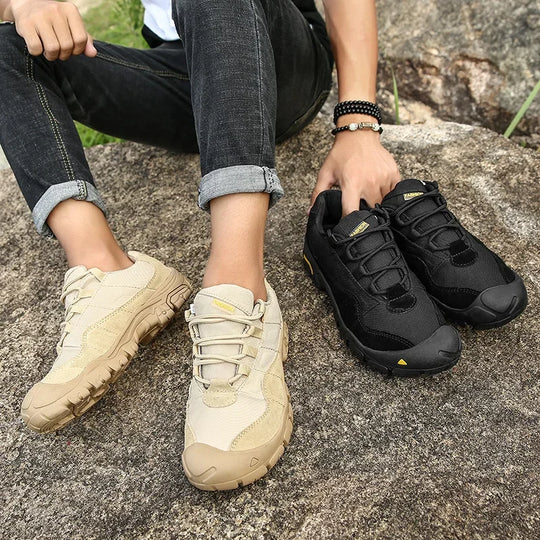 NMen's Outdoor Hiking Shoes Anti Slip Thick Soled Hiking Shoes Comfortable and Durable Walking Boots, Gray Exercise Shoes Tennis