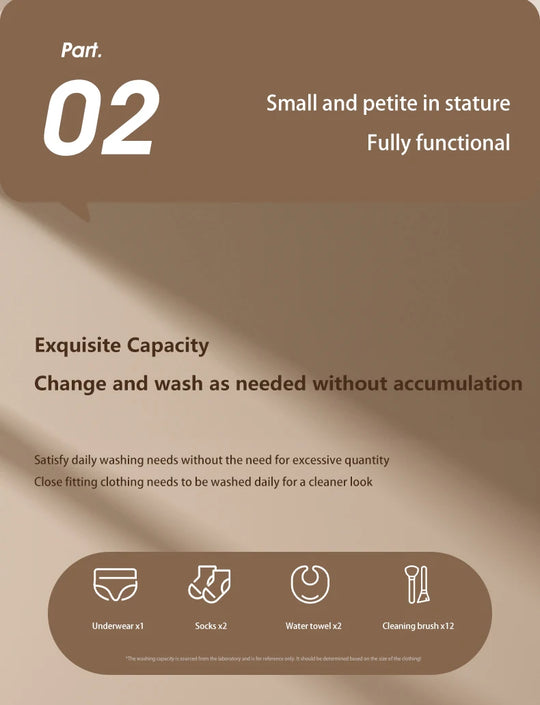 Mini Washer Underwear&Socks Makeup Brush Cleaner Washer Rechargeable Wireless Portable for Travel/Home/Dormit