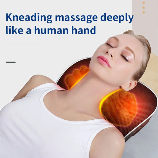 Jinkairui Electric Shiatsu Head Neck Cervical Ttraction Body Massager Car Back Pillow with Heating Vibrating Massage Device - Jscomfortzstore