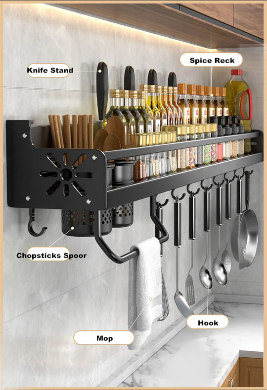 Kitchen Spice Storage Knives Holder Knife Stand Spice Rack Organizer Knives Holder Spoon and Chopsticks Rest Hanging Organizers