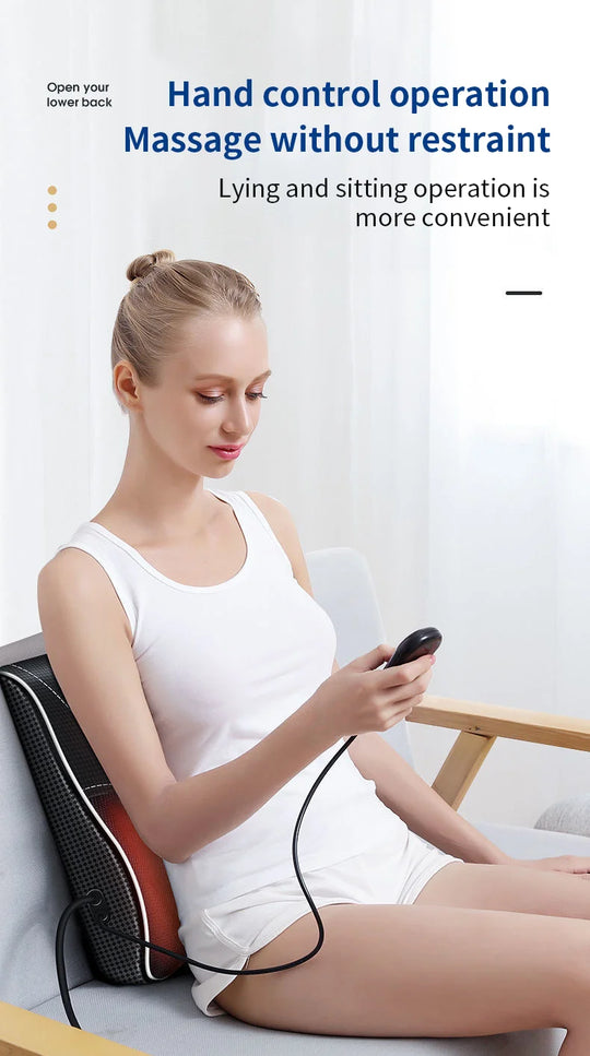 Jinkairui Electric Shiatsu Head Neck Cervical Ttraction Body Massager Car Back Pillow with Heating Vibrating Massage Device - Jscomfortzstore