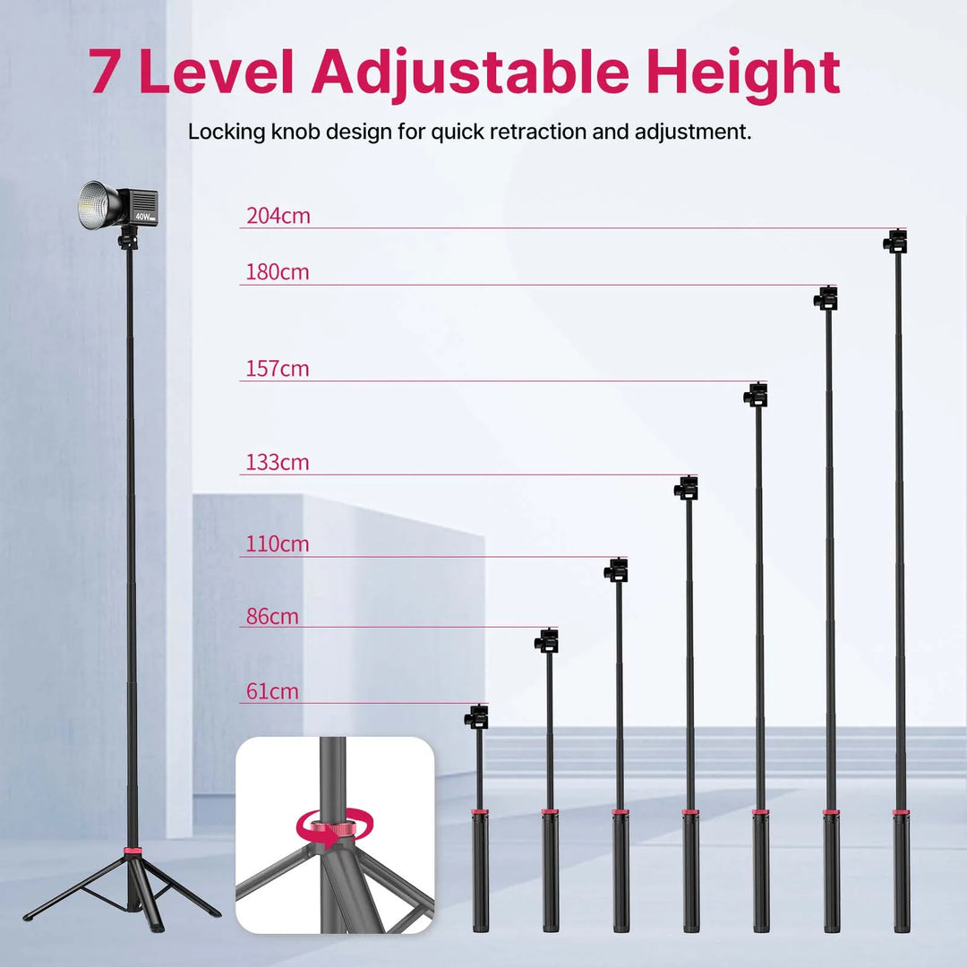 Ulanzi MT-79 2M Portable Universal Tripod Aluminum Alloy Lamp Holder Support LT028 Fill Light Lightweight Camera Action Camera
