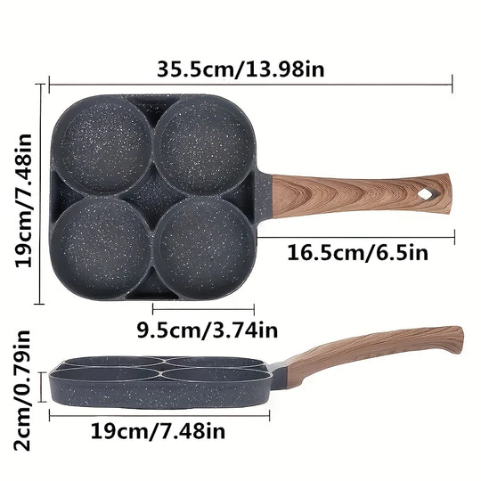 LMETJMA Egg Frying Pan Nonstick Pancake Pans 4-Cups Cookware Pancake Pan Egg Pan Suitable for Gas Stove Induction Cooker JT87