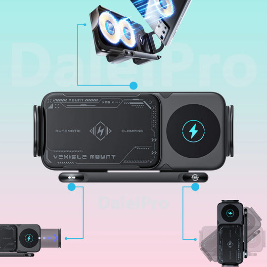 Foldable Phone Holder Car Wireless Charging Mount