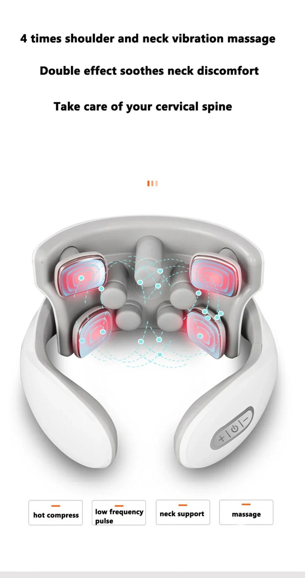 Shoulder Neck Massage Smart Back And Neck Massager Cervical Vertebra Health Care Vibrator Heating Relieve Pain Muscle