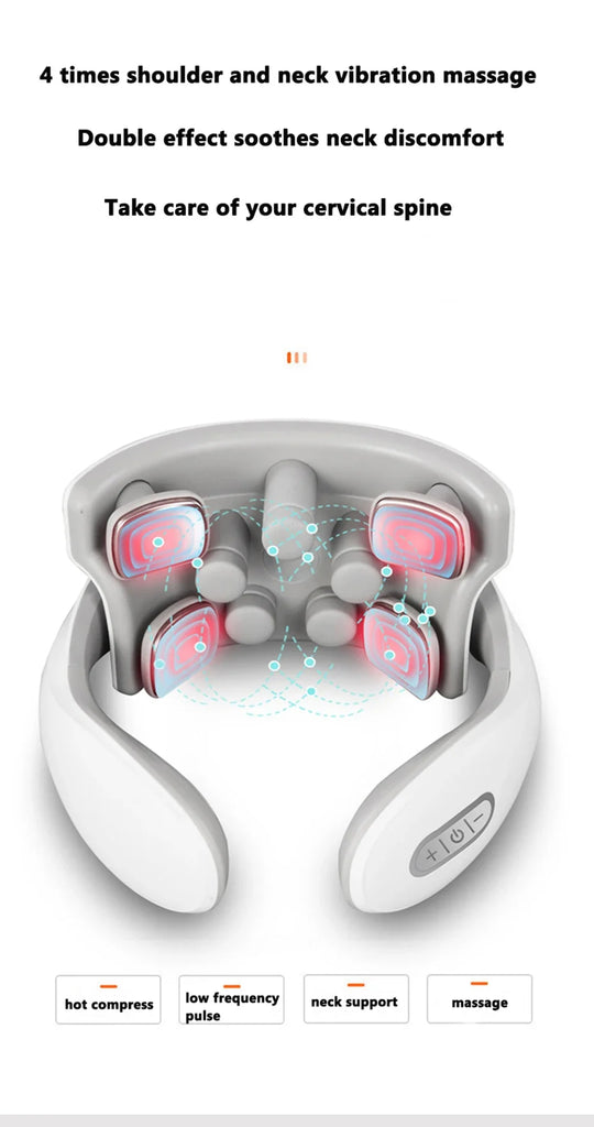 Shoulder Neck Massage Smart Back And Neck Massager Cervical Vertebra Health Care Vibrator Heating Relieve Pain Muscle