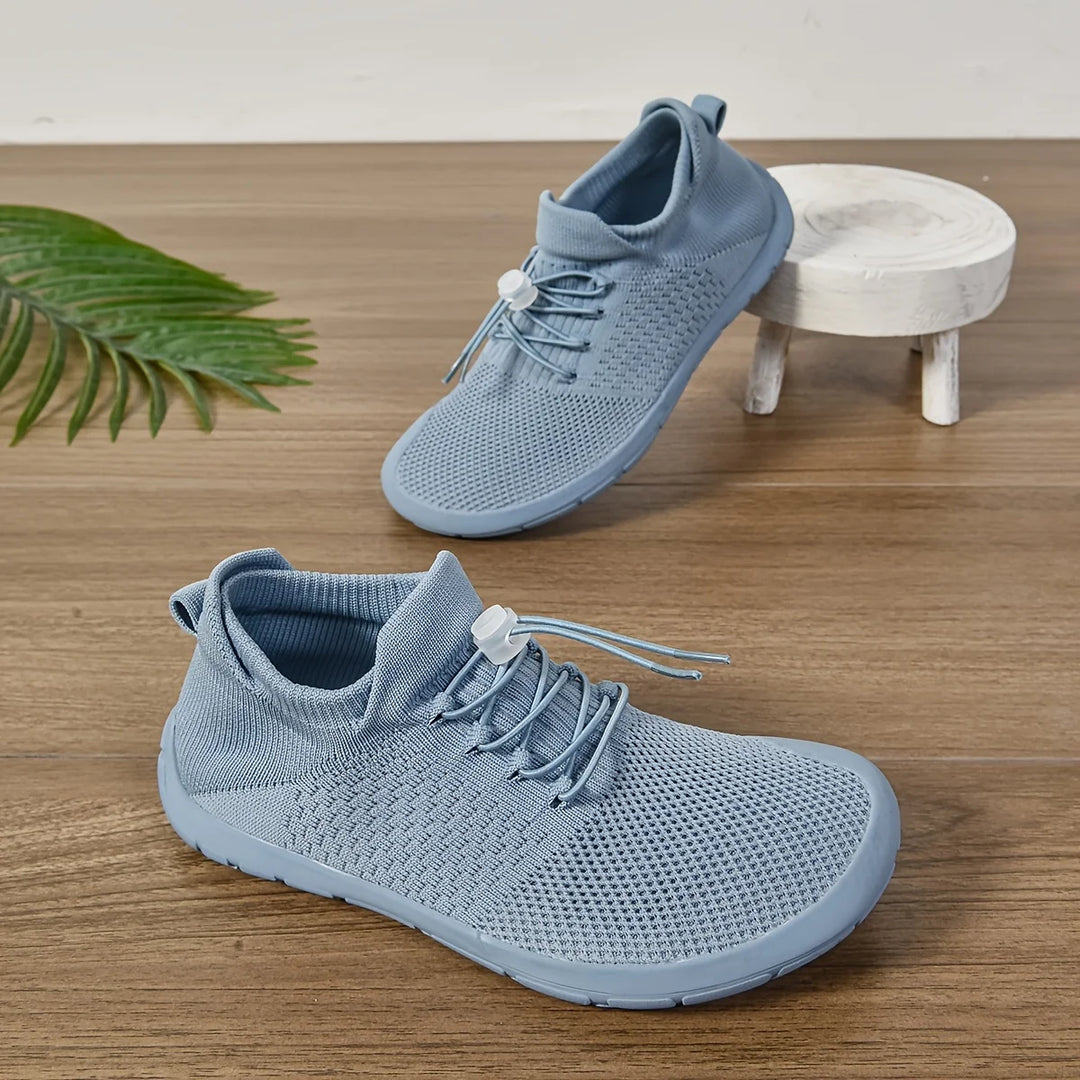Casual Women's Wide Fit Sneakers Flats Minimalist Breathable Wide Width Sneakers Mesh Barefoot Walking Shoes