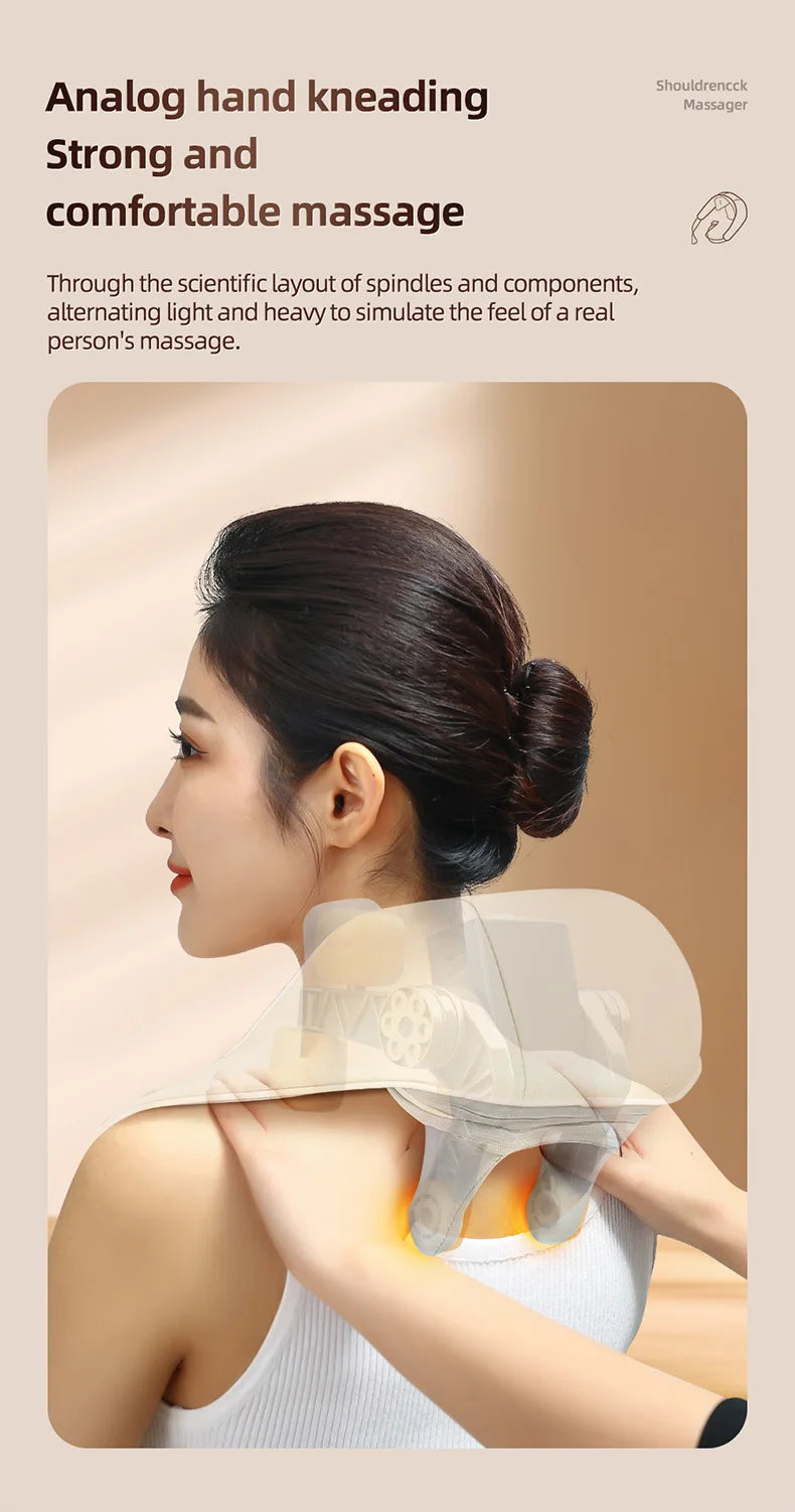 Shoulder and Neck Massager for Pain Relief Deep Tissue 6D Shiatsu Neck and Shoulder with Heat Rechargeable Cordless Back Massage