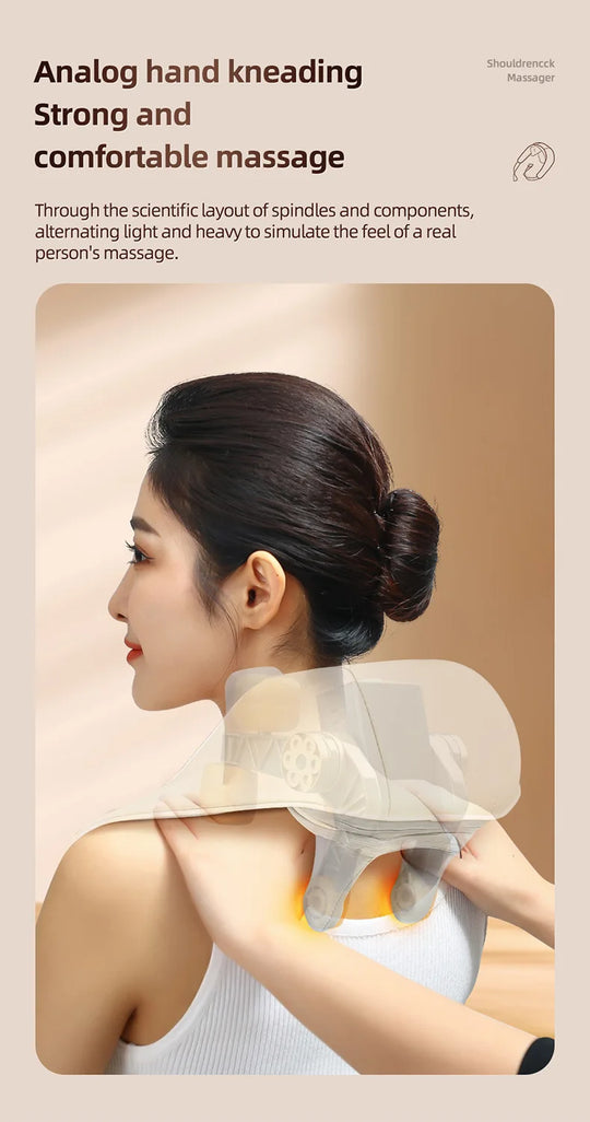 Shoulder and Neck Massager for Pain Relief Deep Tissue 6D Shiatsu Neck and Shoulder with Heat Rechargeable Cordless Back Massage