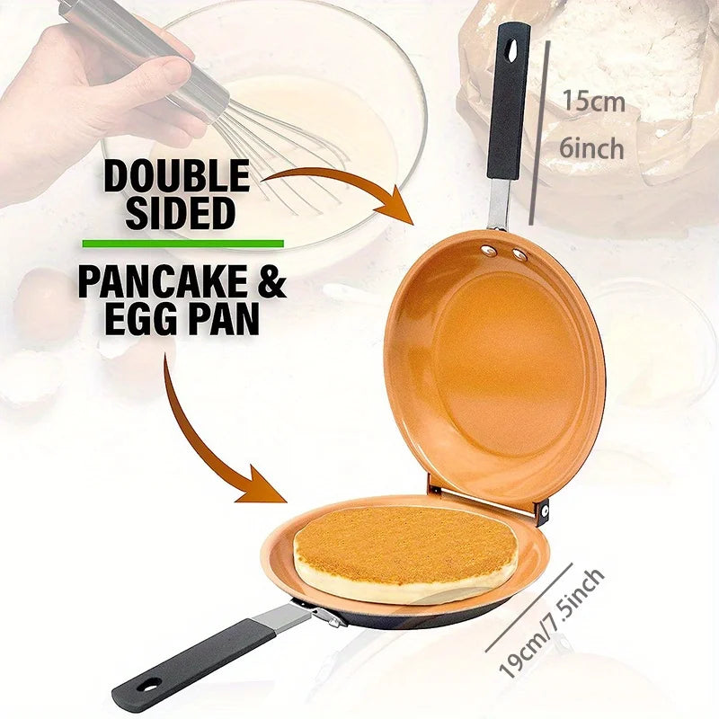 Double Sided Frying Pan Nonstick Folding Breakfast Pan Pancake Cake Fried Egg Pan Kitchen Cookware Tools Kitchen Accessories New