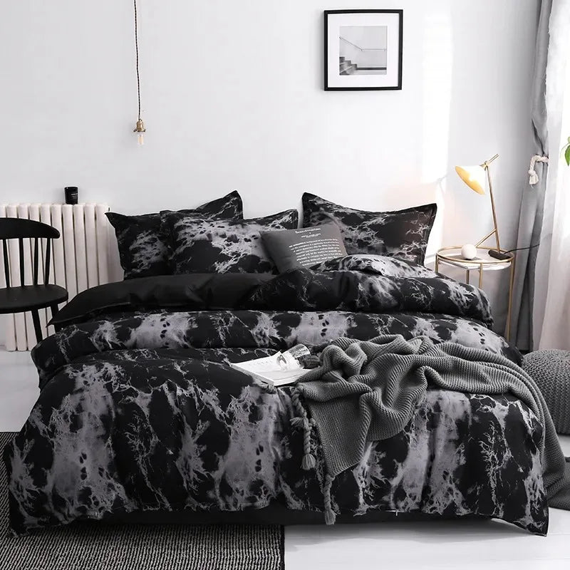 Luxury Black Bedding Comforter Elegant Duvet Cover & Pillowcases