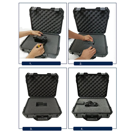 Hard Carry Case Bag Tool Case With pre-cut Sponge Storage Box Safety Protector Organizer Hardware Toolbox Impact Resistant