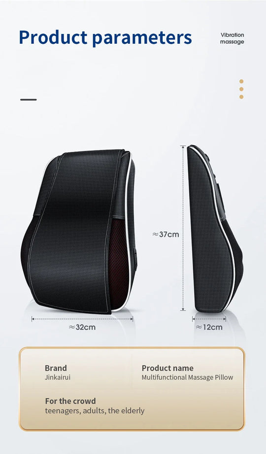 Jinkairui Electric Shiatsu Head Neck Cervical Ttraction Body Massager Car Back Pillow with Heating Vibrating Massage Device - Jscomfortzstore
