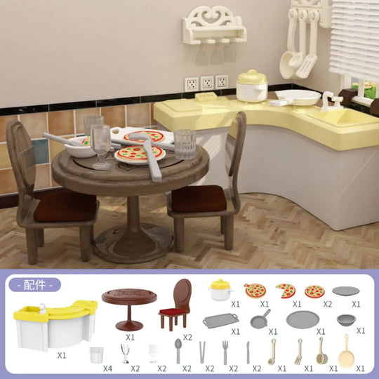 miniature items dollhouse furniture accessories living room bedroom supermarket shopping games family interaction doll kids toys