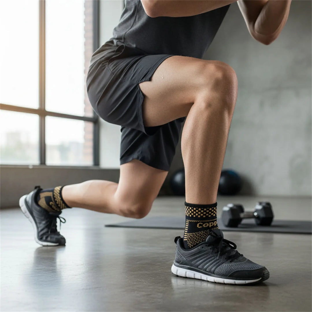 1pcs Copper Ankle Brace Infused Compression Sleeve Support Ankle Achilles Tendon Pain Relief Plantar Fasciitis Sprained Unisex