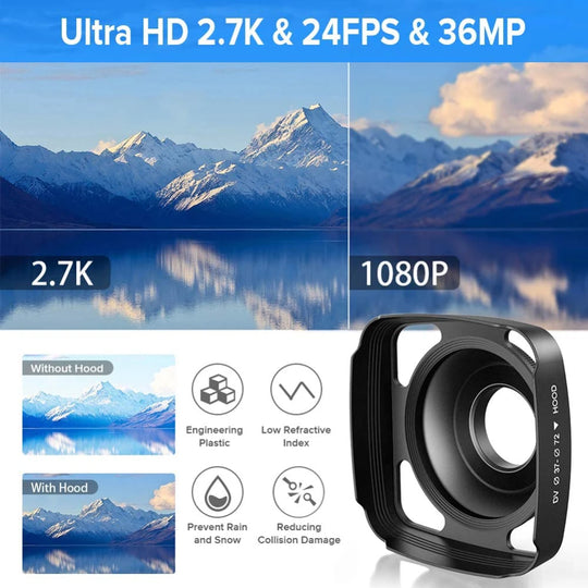 2.7K Camcorder Video Camera 36MP with LED Fill Light