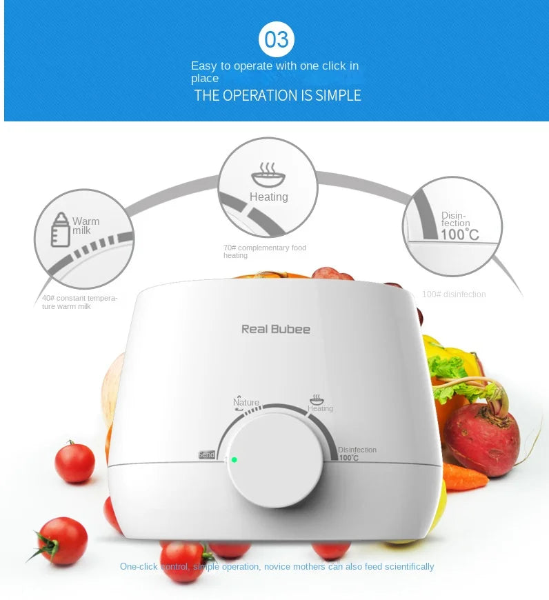 Baby Bottles Milk Warmer Food Heater Steam Sterilizer 5-Minute Fast Warming Precise Temperature Control Double Milk Warmer
