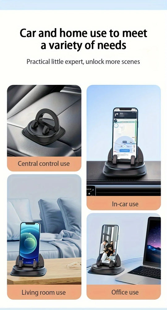 Adjustable Car Phone Holder With 360° Rotation, Silicone Anti-slip Pad, Suitable For Dashboard Navigation, Can Be Used In Cars,
