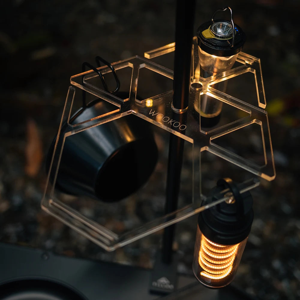 Portable Light Frame with Storage Rack & Lampshade for Camping & Goal Zero