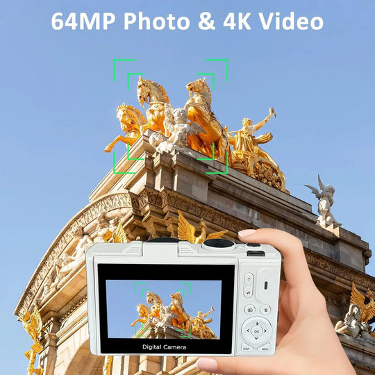 4K YouTube Vlog Video Camera with 3’’ Flip Screen & Anti-Shake Selfie Camcorder