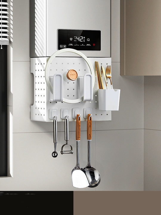 Kitchen Punch-Free Wall Mounted Utensil Storage Organizer