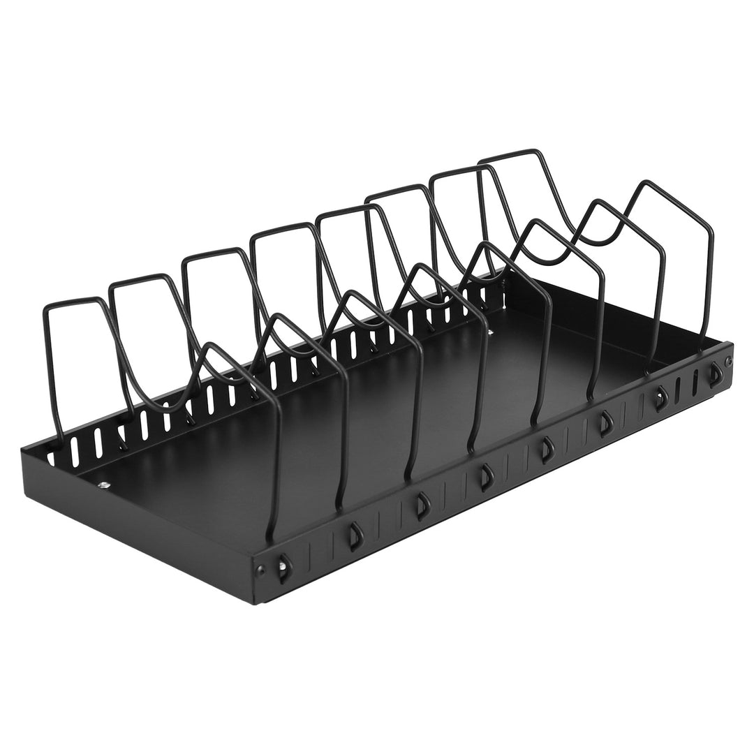 1Pc Pull Out Pots And Pans Organizer Under Cabinet With 8 Adjustable Dividers Rustproof Carbon Steel Sliding Pots Holder For Kitchen Cookware Bakeware Pots Lids Storage