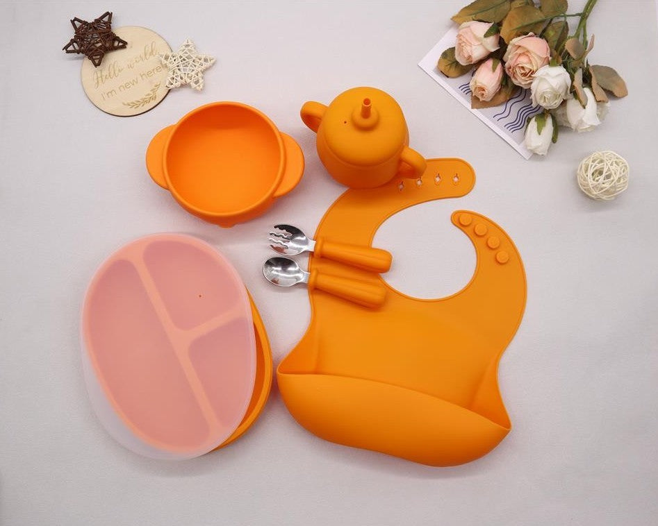 Kids’ No-Spill Cup & Edible Silicone Dinner Plate