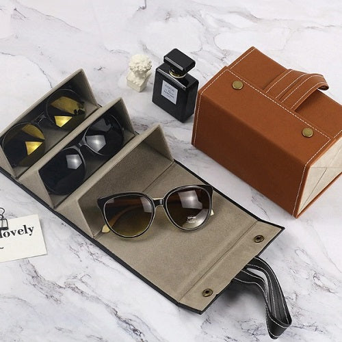 Leather Multiple Glasses Storage Case - 6 PAIRES - Jscomfortzstore