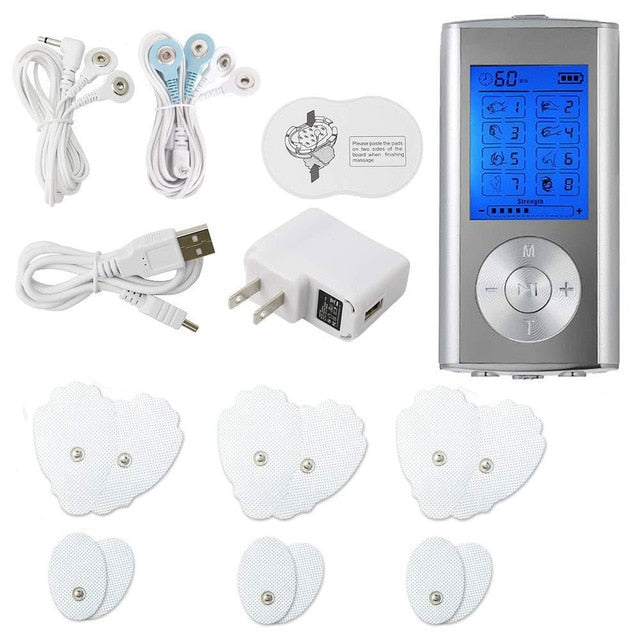TENS EMS Unit 8 Modes Digital Palm Device Best Pain Relief Machine for Neck Back Lumbar Muscle Stimulator Therapy Body Massager