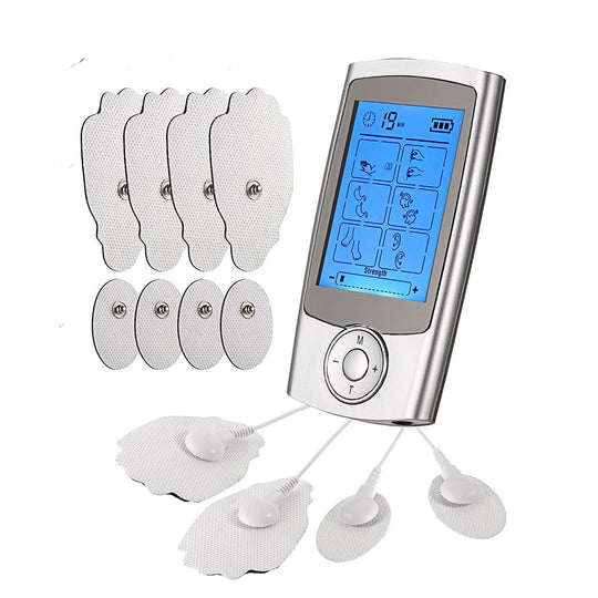 Rechargeable 16 Modes Electronic Pulse Massager EMS TENS Unit Muscle Stimulator Pain Relief Therapy with 12pcs Electrode Pads - Jscomfortzstore