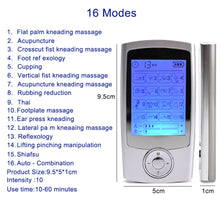 Load image into Gallery viewer, Rechargeable 16 Modes Electronic Pulse Massager EMS TENS Unit Muscle Stimulator Pain Relief Therapy with 12pcs Electrode Pads

