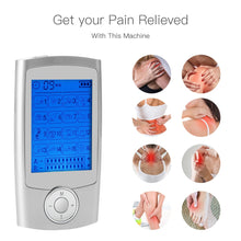 Load image into Gallery viewer, Rechargeable 16 Modes Electronic Pulse Massager EMS TENS Unit Muscle Stimulator Pain Relief Therapy with 12pcs Electrode Pads
