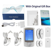Load image into Gallery viewer, Rechargeable 16 Modes Electronic Pulse Massager EMS TENS Unit Muscle Stimulator Pain Relief Therapy with 12pcs Electrode Pads
