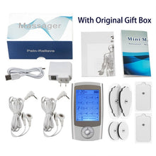 Load image into Gallery viewer, Rechargeable 16 Modes Electronic Pulse Massager EMS TENS Unit Muscle Stimulator Pain Relief Therapy with 12pcs Electrode Pads
