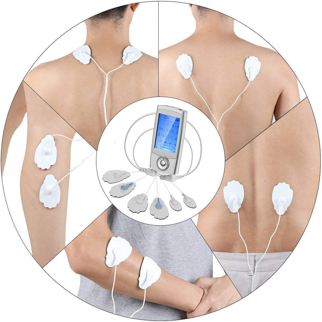 Rechargeable 16 Modes Electronic Pulse Massager EMS TENS Unit Muscle Stimulator Pain Relief Therapy with 12pcs Electrode Pads - Jscomfortzstore
