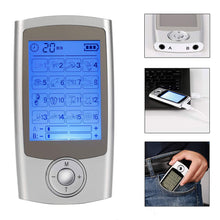 Load image into Gallery viewer, Rechargeable 16 Modes Electronic Pulse Massager EMS TENS Unit Muscle Stimulator Pain Relief Therapy with 12pcs Electrode Pads
