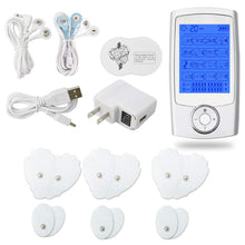 Load image into Gallery viewer, Rechargeable 16 Modes Electronic Pulse Massager EMS TENS Unit Muscle Stimulator Pain Relief Therapy with 12pcs Electrode Pads
