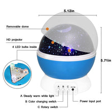 Load image into Gallery viewer, Children Bedroom Star Projector LED Night Lamp
