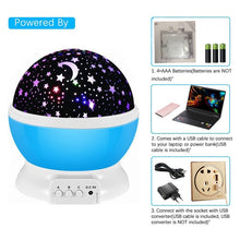 Load image into Gallery viewer, Children Bedroom Star Projector LED Night Lamp
