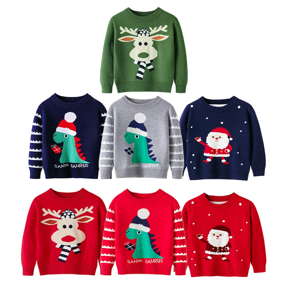 Children Girl and Boys Christmas Pullover Knitting Long Sleeve Outfits - Jscomfortzstore